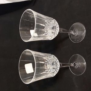 LONGCHAMP GENUINE LEAD -FREE CRYSTAL WINE GOBLET SET OF 2